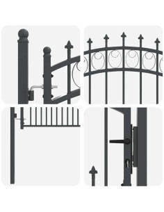Cancello della recinzione con punte Grigio 100 x 100 cm 2
