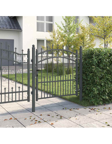 Cancello della recinzione con punte Grigio 100 x 100 cm