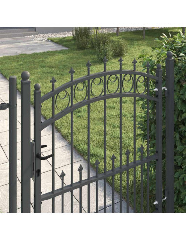 Cancello della recinzione con punte Grigio 125 x 100 cm