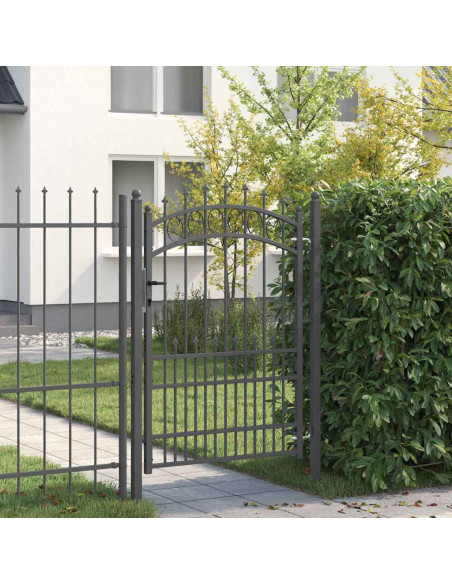 Cancello della recinzione con punte Grigio 170 x 100 cm