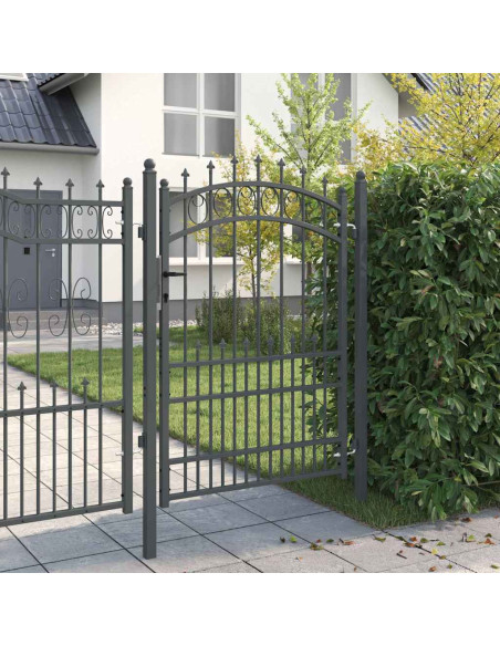 Cancello della recinzione con punte Grigio 170 x 100 cm