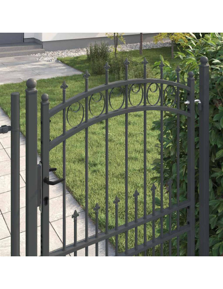 Cancello della recinzione con punte Grigio 200 x 100 cm