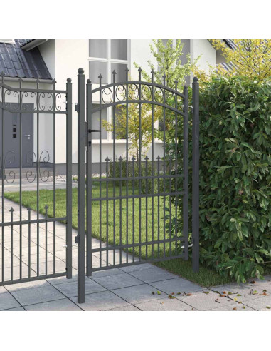 Cancello della recinzione con punte Grigio 200 x 100 cm