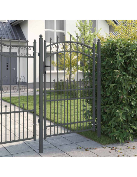 Cancello della recinzione con punte Grigio 200 x 100 cm