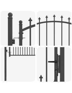 Cancello della recinzione con punte Grigio 100 x 100 cm 2
