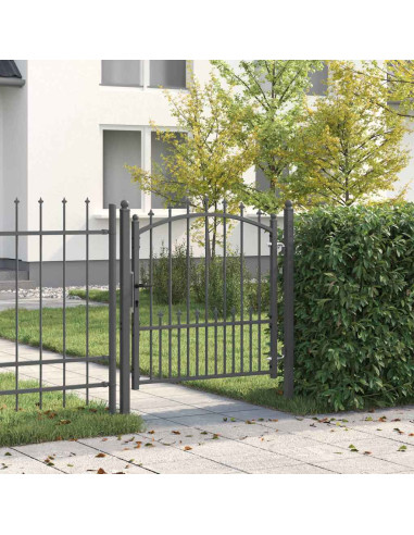 Cancello della recinzione con punte Grigio 100 x 100 cm