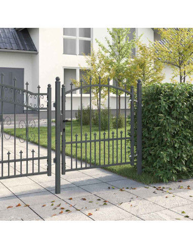 Cancello della recinzione con punte Grigio 100 x 100 cm