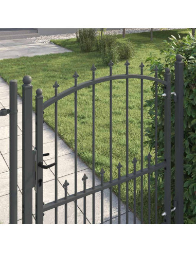 Cancello della recinzione con punte Grigio 125 x 100 cm