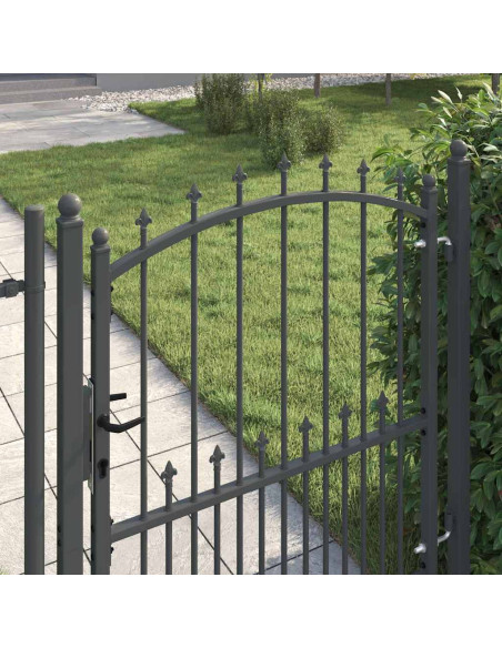 Cancello della recinzione con punte Grigio 125 x 100 cm