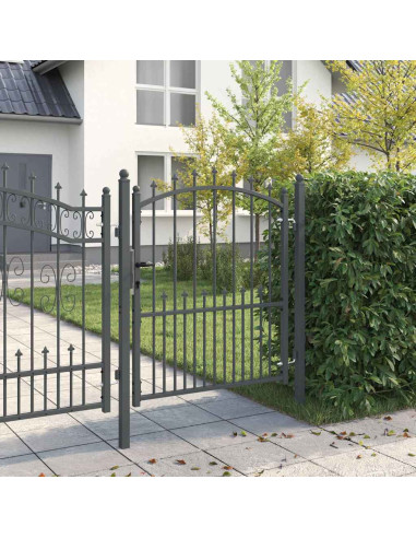 Cancello della recinzione con punte Grigio 125 x 100 cm