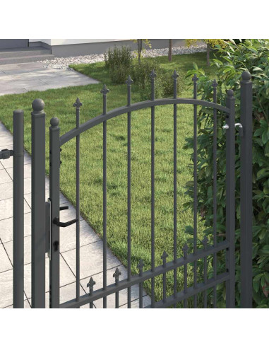 Cancello della recinzione con punte Grigio 170 x 100 cm