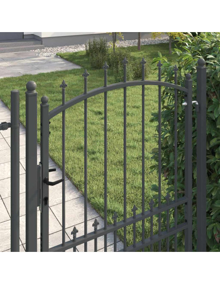 Cancello della recinzione con punte Grigio 170 x 100 cm