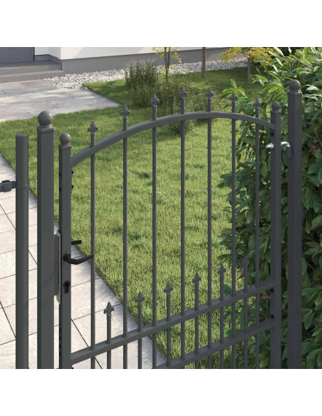 Cancello della recinzione con punte Grigio 200 x 100 cm