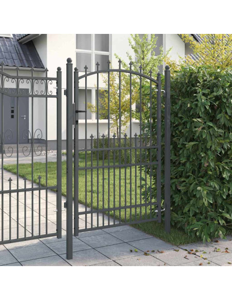 Cancello della recinzione con punte Grigio 200 x 100 cm