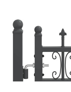 Cancello con Punta a Lancia Grigio 305 x 125 cm Acciaio 2