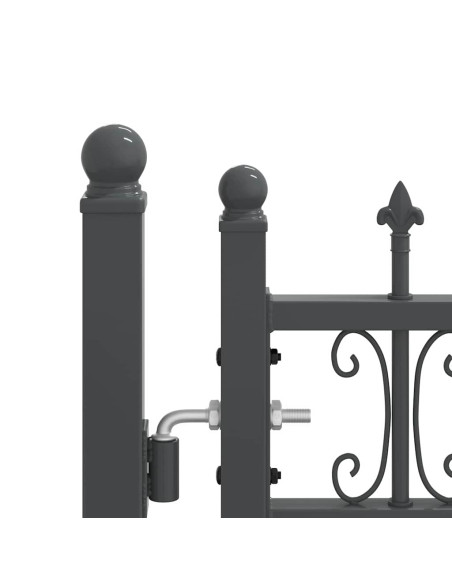 Cancello con Punta a Lancia Grigio 305 x 125 cm Acciaio