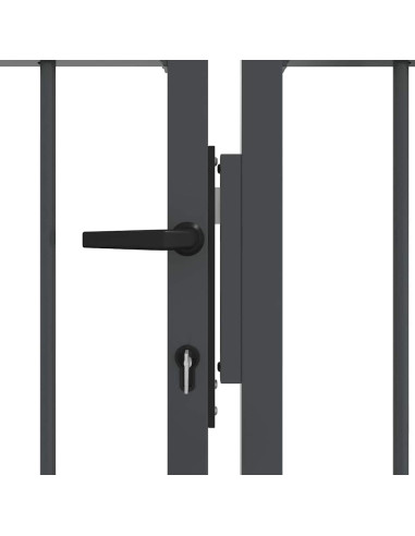 Cancello con Punta a Lancia Grigio 305 x 125 cm Acciaio