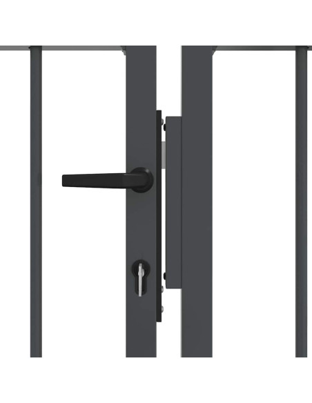 Cancello con Punta a Lancia Grigio 305 x 125 cm Acciaio