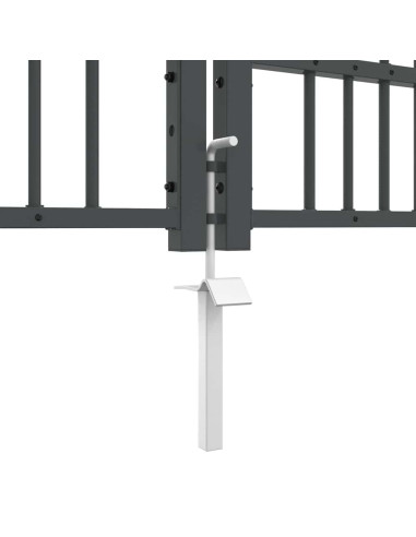 Cancello con Punta a Lancia Grigio 305 x 125 cm Acciaio