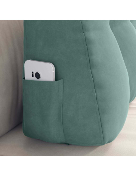 Cuscino per Schiena Verde Mare 80 x 24 x 50 cm Velluto