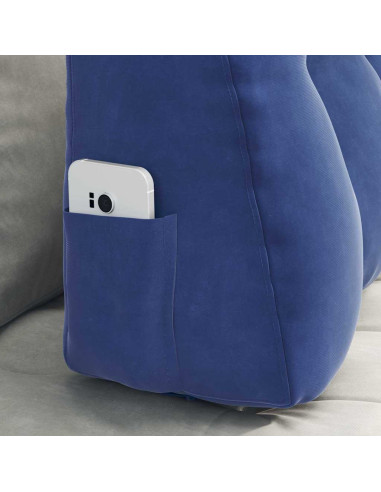 Cuscino per Schiena Blu Polizia 80 x 24 x 50 cm Velluto