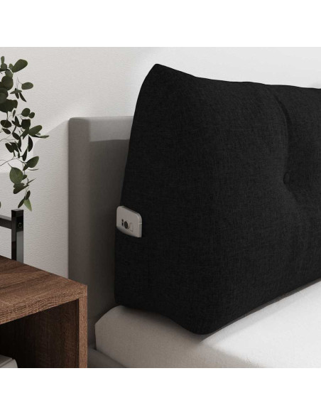 Cuscino per Schiena Nero 140 x 24 x 50 cm Tessuto