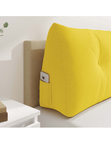 Cuscino per Schiena Giallo Chiaro 140 x 24 x 50 cm Tessuto