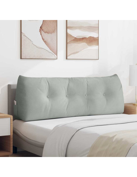 Cuscino per Schiena Grigio chiaro 140 x 24 x 50 cm Velluto