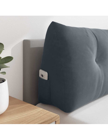 Cuscino per Schiena Grigio scuro 140 x 24 x 50 cm Velluto