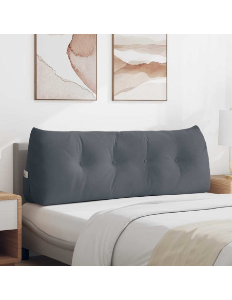 Cuscino per Schiena Grigio scuro 140 x 24 x 50 cm Velluto