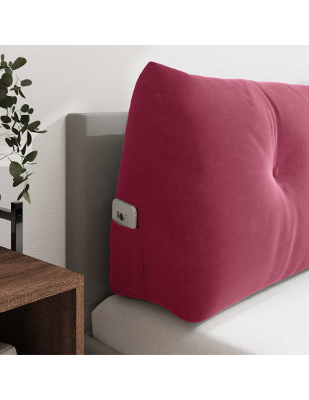 Cuscino per Schiena Rosso Vino 140 x 24 x 50 cm Velluto