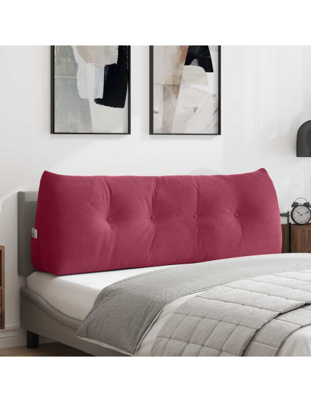 Cuscino per Schiena Rosso Vino 140 x 24 x 50 cm Velluto