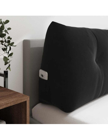 Cuscino per Schiena Nero 140 x 24 x 50 cm Velluto