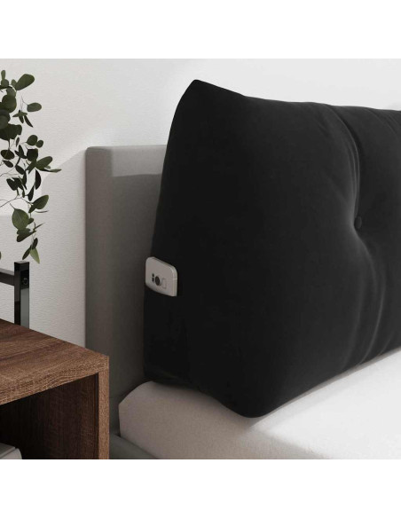 Cuscino per Schiena Nero 140 x 24 x 50 cm Velluto