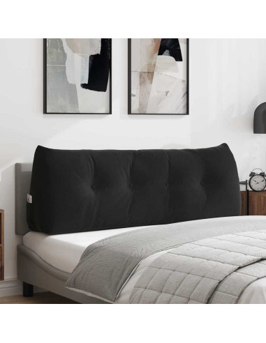 Cuscino per Schiena Nero 140 x 24 x 50 cm Velluto