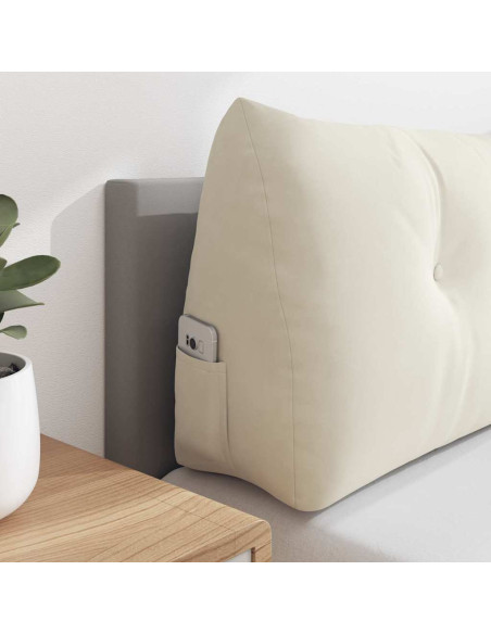 Cuscino per Schiena Crema 140 x 24 x 50 cm Velluto