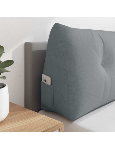 Cuscino per Schiena Grigio chiaro 160 x 24 x 50 cm Tessuto