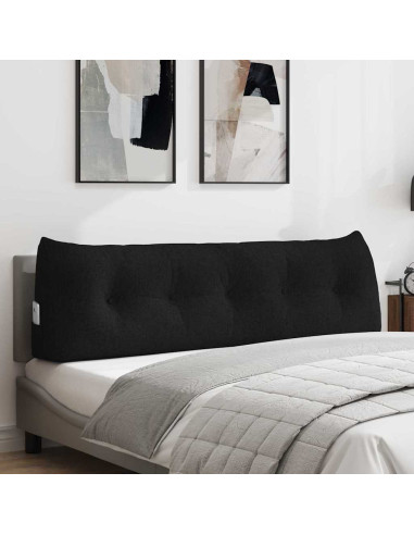 Cuscino per Schiena Nero 160 x 24 x 50 cm Tessuto