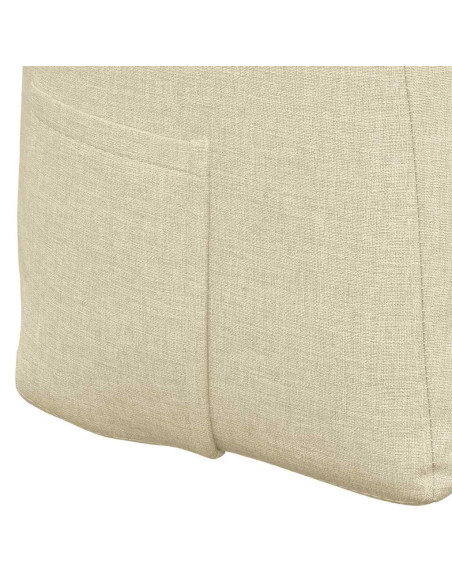 Cuscino per Schiena Crema 160 x 24 x 50 cm Tessuto