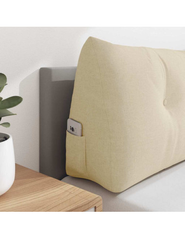 Cuscino per Schiena Crema 160 x 24 x 50 cm Tessuto
