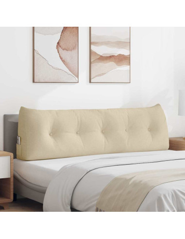 Cuscino per Schiena Crema 160 x 24 x 50 cm Tessuto