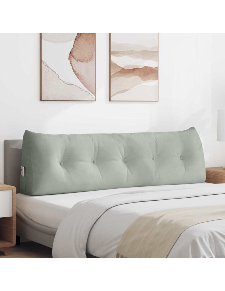 Cuscino per Schiena Grigio chiaro 160 x 24 x 50 cm Velluto