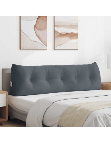 Cuscino per Schiena Grigio scuro 160 x 24 x 50 cm Velluto