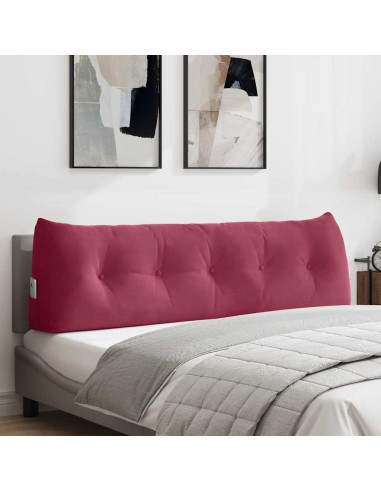 Cuscino per Schiena Rosso Vino 160 x 24 x 50 cm Velluto