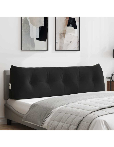 Cuscino per Schiena Nero 160 x 24 x 50 cm Velluto