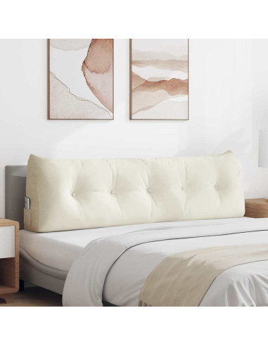 Cuscino per Schiena Crema 160 x 24 x 50 cm Velluto