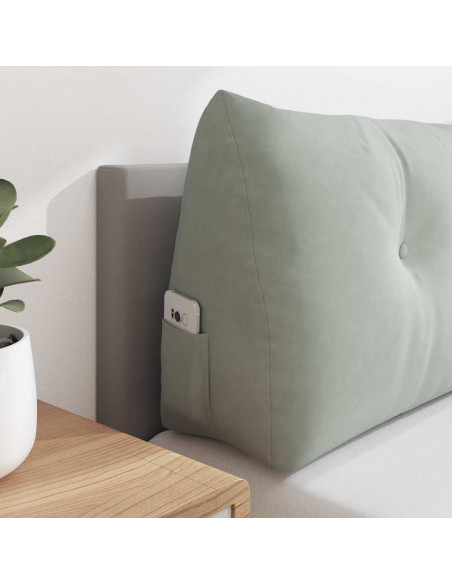 Cuscino per Schiena Grigio chiaro 180 x 24 x 50 cm Velluto