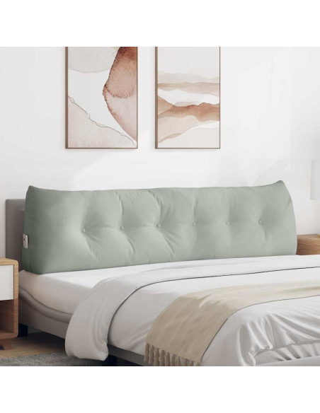 Cuscino per Schiena Grigio chiaro 180 x 24 x 50 cm Velluto