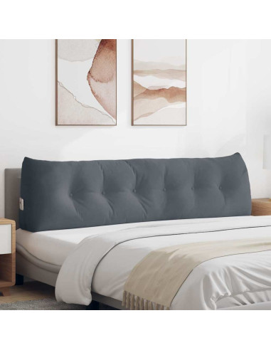 Cuscino per Schiena Grigio scuro 180 x 24 x 50 cm Velluto