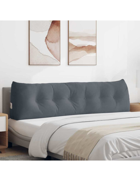 Cuscino per Schiena Grigio scuro 180 x 24 x 50 cm Velluto